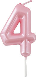 Geburtstagskerze Nummer 4 Pink 9cm 36863 Tpster