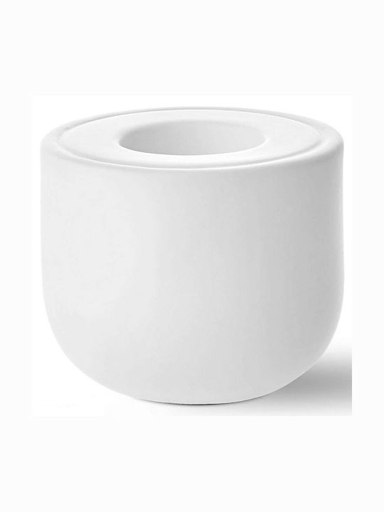Aberto Design White Ceramic Candle Holder