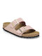 Birkenstock Arizona Nubuk Leather Leather Women's Flat Sandals in Pink Color Narrow Fit