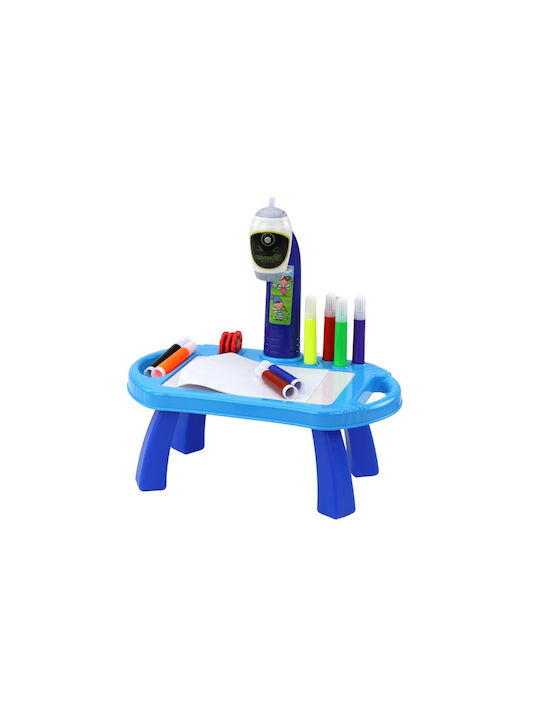 2 Σε1 Με Προτζέκτορα Kids Table for Painting made of Plastic