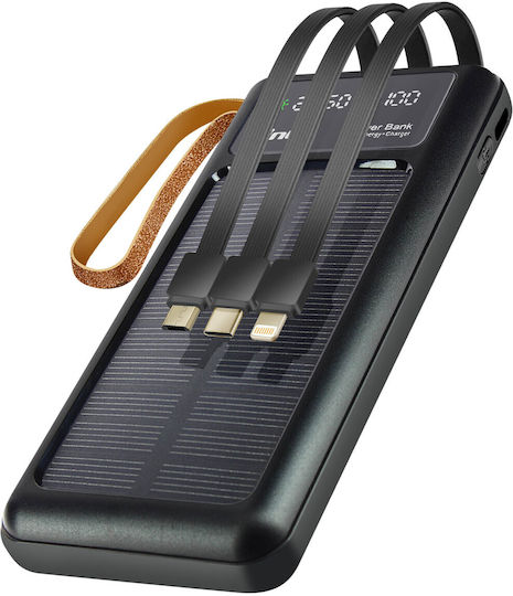 LinQ PD15200 Solar Power Bank 15000mAh Schwarz