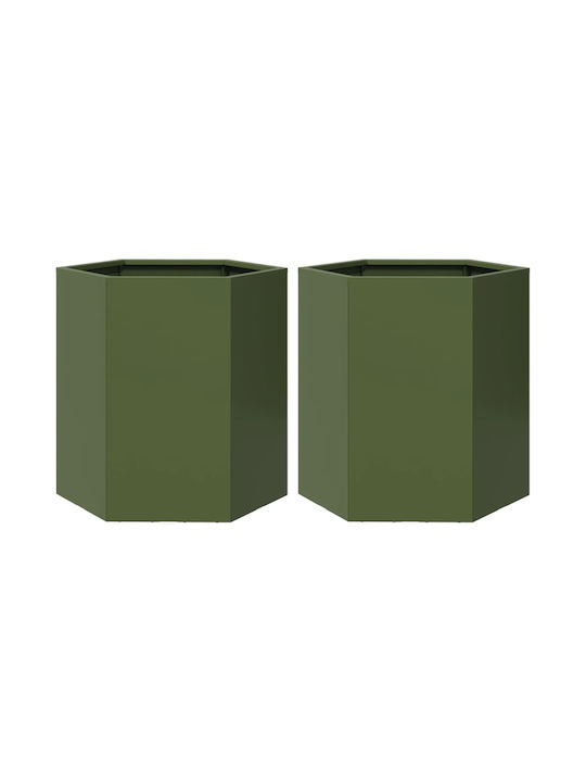 vidaXL Planter Box 46x45cm Set 2buc Olive Green 851115