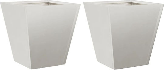 vidaXL Set of 2 Metallic Planter Boxes Light Gray 30cm