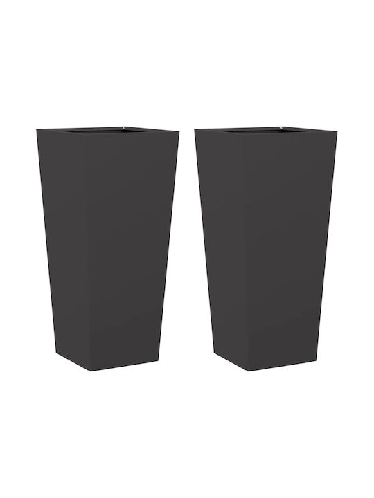 vidaXL Planter Box 35x75cm Set 2pcs Black 851081