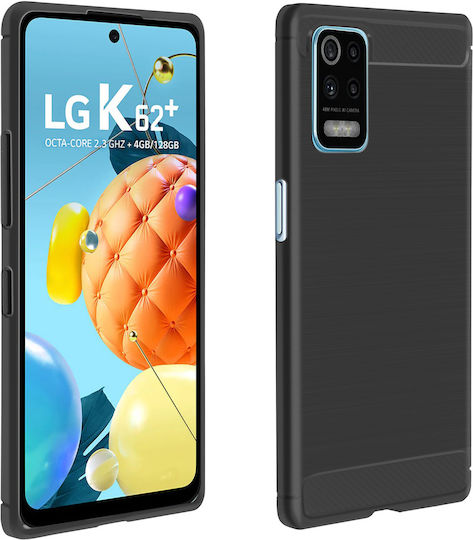 Lg K52 Lg K62 Reinforced Flexible Case Brushed Carbon Effect Black