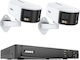 6mp Poe Security Camera System 8mp Nvr 180? Dual Lens Night Vision 2pcs 51dw Nvr 1t