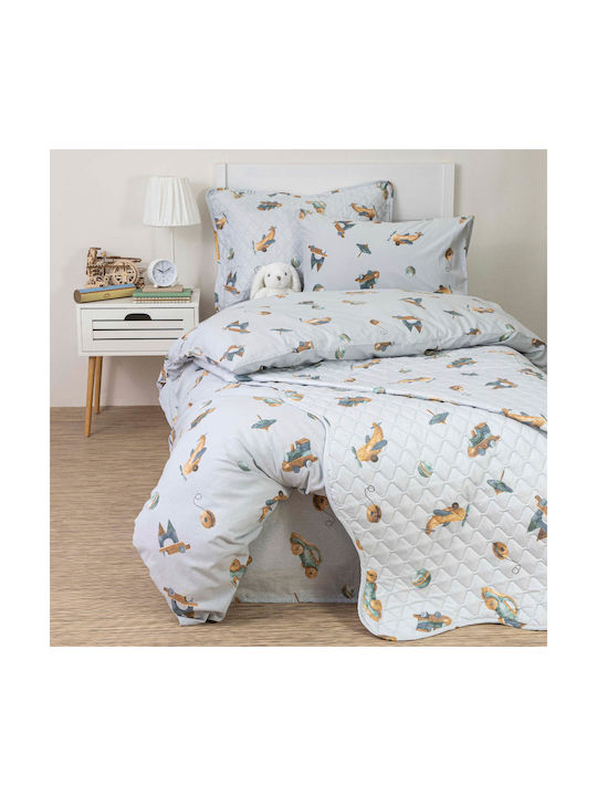 Borea Σετ Σεντόνια Μονά Βαμβακερά Toys 160x240cm