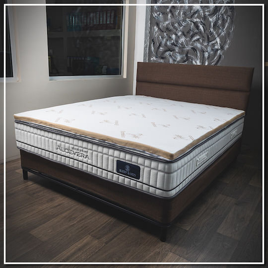 Como felt & wadding producers Mattress Topper Double Memory Foam with Bamboo Fibers , Removable Cover & Elastic Straps 150x190x4cm