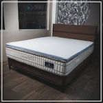 Como felt & wadding producers Mattress Topper Double Memory Foam with Removable Cover & Elastic Straps 150x200x4cm