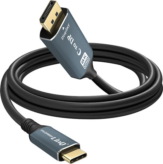 LinQ Video Cable USB-C male - DisplayPort Μαύρο 1.8m TPC-DP8K60