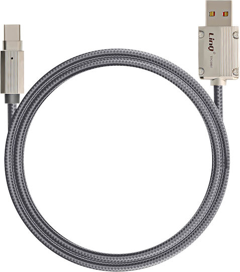 LinQ Braided USB 2.0 Cable USB-C male - USB-A Γκρι 1.2m TPC9997