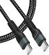 LinQ Braided USB 2.0 Cable USB-C male - USB-C 60W PD Μαύρο 1.8m TPC120