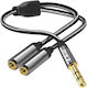 LinQ Конвертор 3.5mm Мъжки В 3.5mm 2x Женски Сив 1 Брой M2F2
