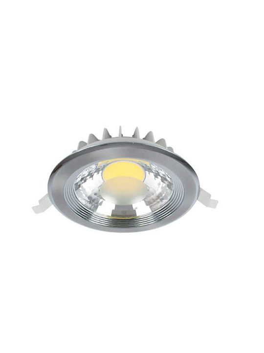 Elmark Round Glass Recessed Spot with Integrated LED and Natural White Light Silver 1pcs