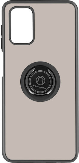 Samsung Galaxy A03s Bi-material Metal Ring Support Black Mobile Phone Case