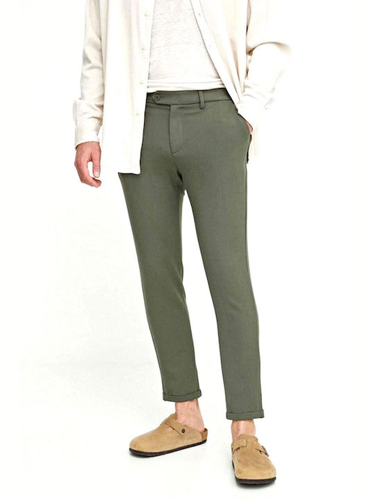 Les Deux Men's Trousers Chino Haki