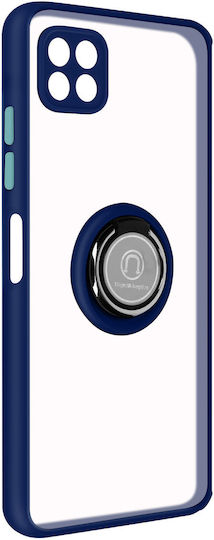 Case Samsung Galaxy A22 5g Bi-material Metal Ring Support Dark Blue