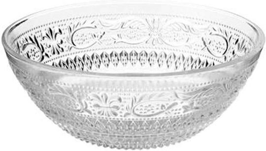 Marva Serving Bowl Round Glass White