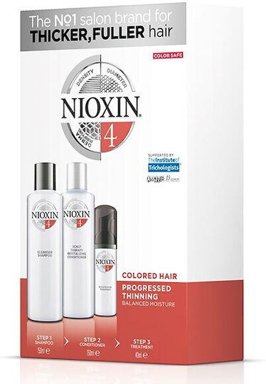 Nioxin Nioxin Hair Care Set for Hair Loss for Coloured Hair with Shampoo and Conditioner 3 Pieces