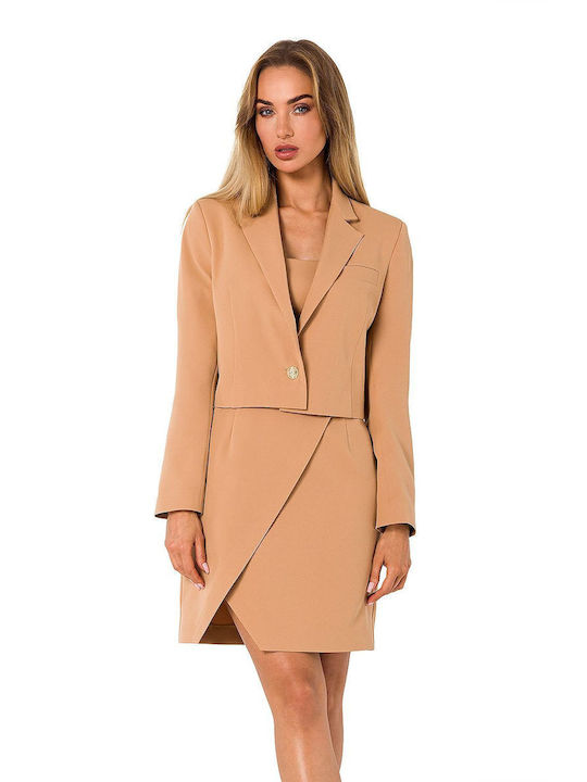 MOE Lang Damen Blazer Beige