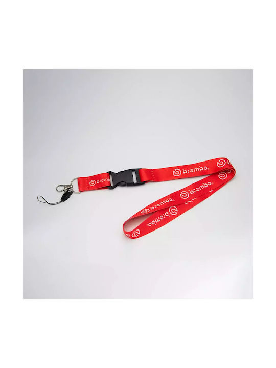 Brembo Red Neck Lanyard Keychain