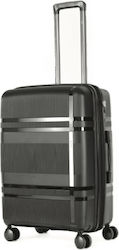 Cardinal Cabin Travel Suitcase Hard Black with 4 Wheels Height 48cm