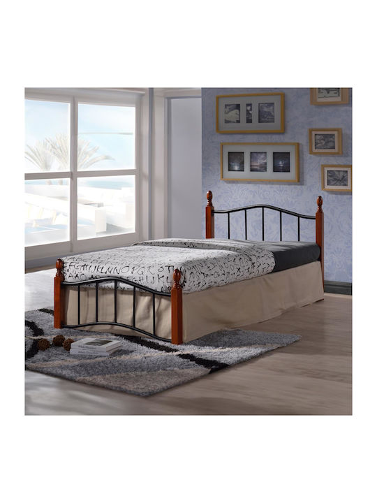 Faryn Bett Single Metall Karrydi-Schwarz Für Matratze 90x190cm