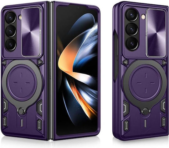 Orso Ringstand Slide Camera Back Cover Plastic Purple for Galaxy Z Fold6