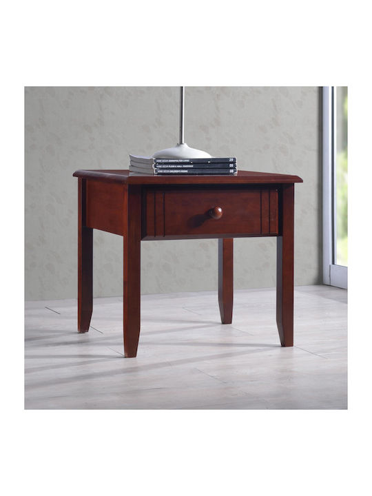 Bedside Table Juliene Wooden Brown 50x44x46cm