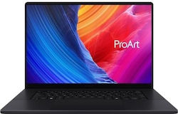 Asus ProArt P16 OLED H7606WI-ME010X 16" UHD (Seria Ryzen AI 300-9 HX 370/64GB/4TB SSD/GeForce RTX 4070/W11 Pro) Nano Black (Tastatură Engleză Internațională)