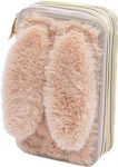 Triple Pencil Case Accessories Astrabag Fluffy Bunny Ac31 20.5 X 13 X 6 Cm