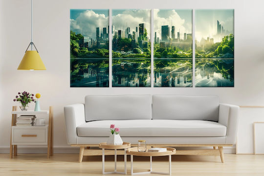 Naklejkomania Τετράπτυχος Πίνακας σε Καμβά 60x120cm