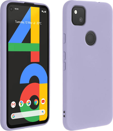 Back Cover Google Pixel 4a Semi-rigid Soft Touch Compatible Qi Purple