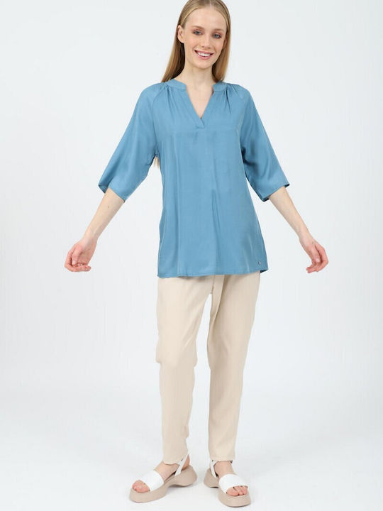 Women's Blouse with 3/4 Sleeve Blue