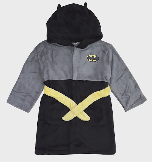 Disney Kids Hooded Bathrobe Batman Black Black