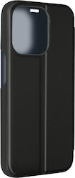 Clear View Case Iphone 15 Pro Max Mirror Flap Support Function Black