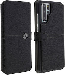 Husă Flip Huawei P30 Pro cu Suport pentru Carduri, Efect Texturat, Façonnable, Negru Husă Flip Huawei P30 Pro cu Suport pentru Carduri, Efect Texturat, Façonnable, Negru
