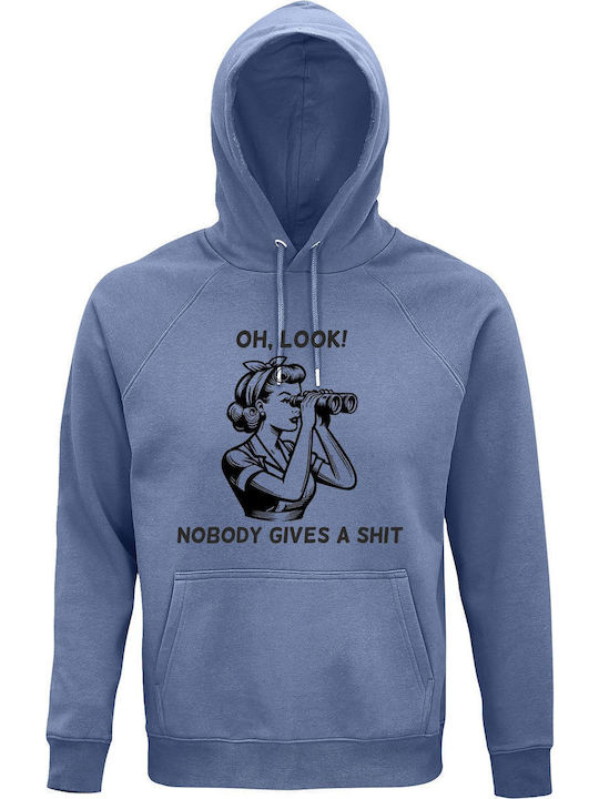 Oh Look Nobody Gives A Shit Hoodie Blue