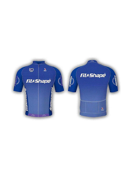 Kovanis Men's Short Sleeve Cycling Jersey Road Bike Blue