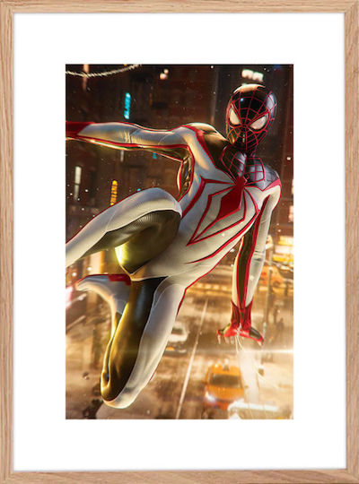 Walls Παιδικό Κάδρο White -suit Spiderman με Λευκή Κορνίζα από Ξύλο 70x100εκ.