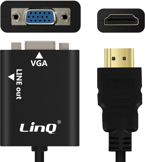 LinQ Convertor HDMI masculin în 3.5mm / VGA masculin 1buc HD-VGA03M