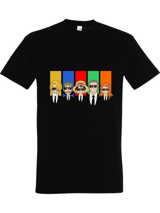 Kinder-T-Shirt Black Reservoir Pirates Luffy And Friends Anime Manga One Piece