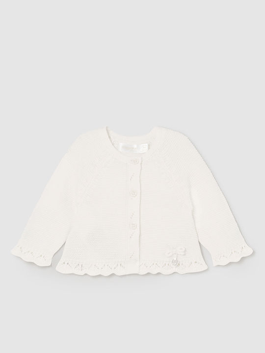 Mayoral Kids Cardigan Cotton Ecru