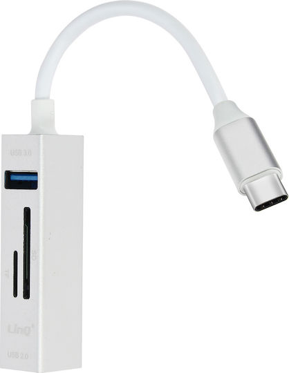 Usb-c 5-in-1 Hub 3 Usb Ports & Sd Micro-sd Card Reader Linq Silver