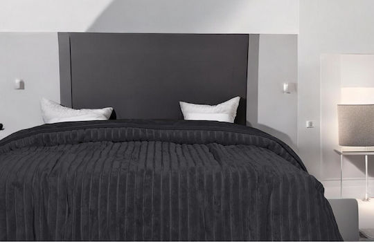 Linea Home Lane Samtige Decke Übergröße 220x240cm Anthrazit