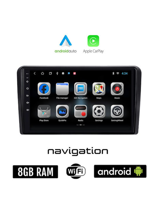 Car Audio System for Citroen C2 2003 2009 (Bluetooth/USB/WiFi/GPS/Apple-Carplay/Android-Auto) with Touch Screen 9"