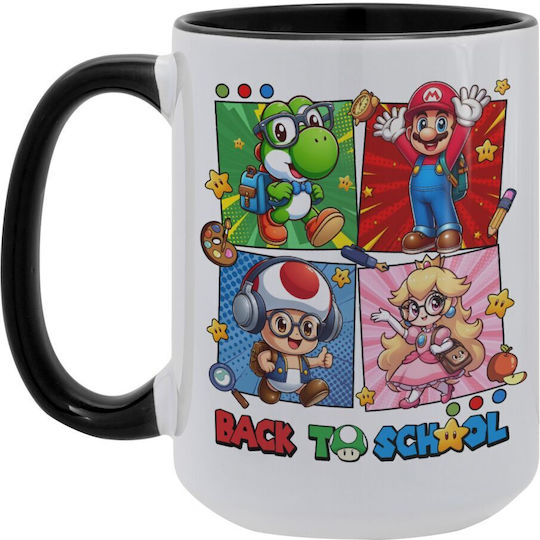 Koupakoupa Back To The School Mario & Friends Mug Ceramic Black 450ml