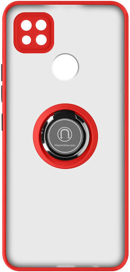 Xiaomi Redmi 10a Case Bi-material Metallic Ring Video Stand Red