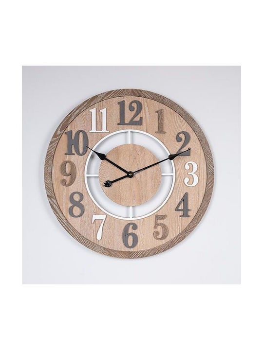 Wall Clock Wooden White Ø60cm