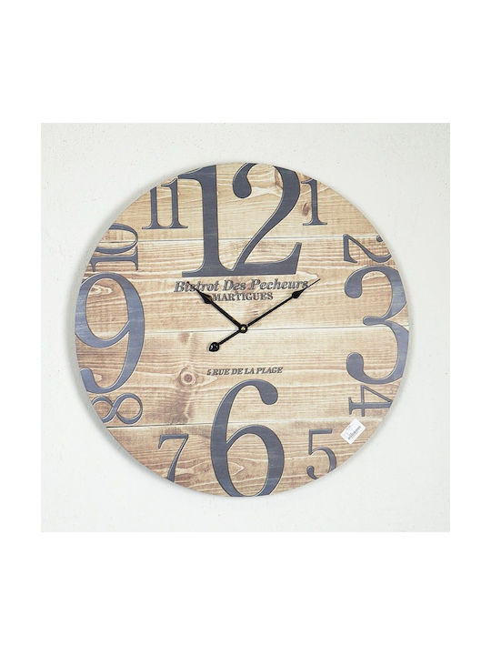 Wall Clock Wooden White Ø58.2cm